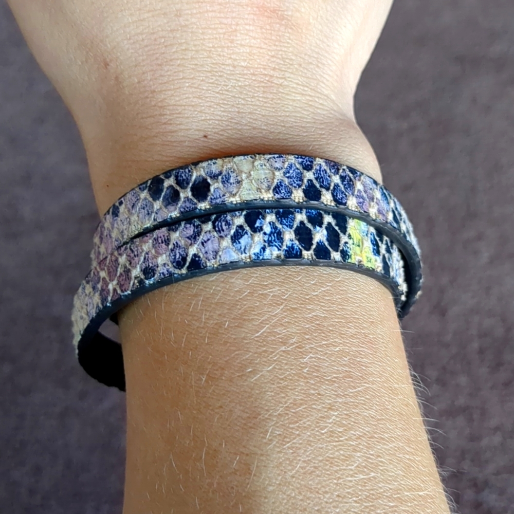 Blue and Purple Textured Wrap Bracelet